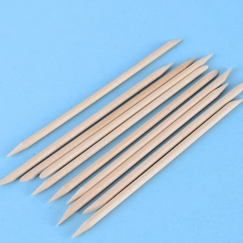 WUF 10 шт/упаковка 11,3 см оранжевая деревянная палка палочки для отодвигания кутикулы дизайн ногтей палка для дизайна ногтей деревянные Гвозди Инструменты