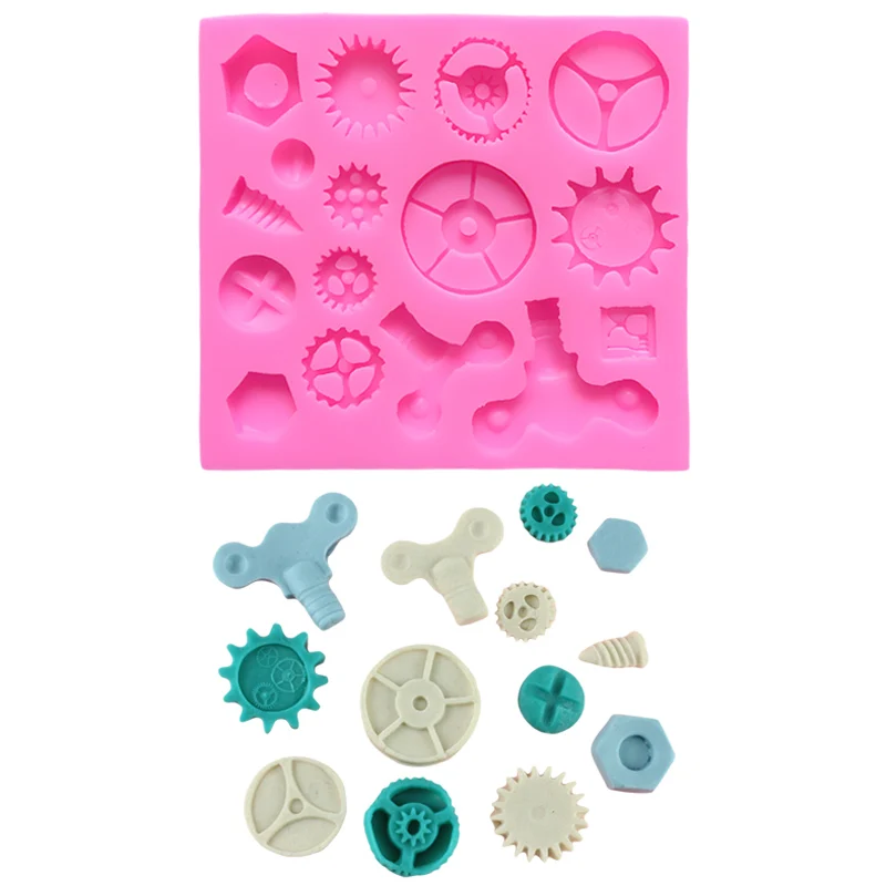 

3D Mechanical Screw Gear Cupcake Stand Silicone Molds For Soap Jelly Pudding Silicone Molds Cake Decorating Silicone Muffin Mold