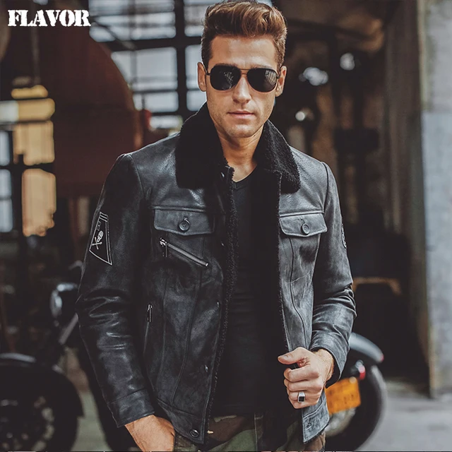 Aliexpress.com : Buy Men's black real leather jacket