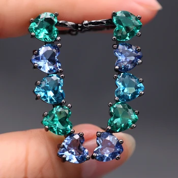 Multicolor Heart Shaped Stud Earrings For Women With Green Crystal Glass stone clip on Earrings white Zirconia Ear Cuff Jewelry
Multicolor Heart Shaped Stud Earrings For Women With Green Crystal Glass stone clip on Earrings white Zirconia Ear Cuff Jewelry