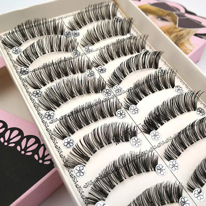 

20 Pairs/box Handmade False Eyelashes Extension Natural Long Fake False Eye Lashes 3D Mink Lashes Makeup Cosmetics Eyelashes