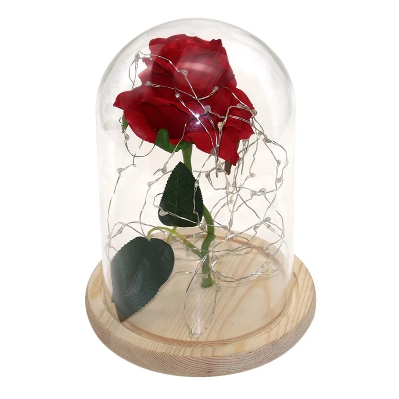 Светодиодная искусственная Роза световая гирлянда Сказочный свет бутылка ночник Романтические свадебные украшения стеклянный