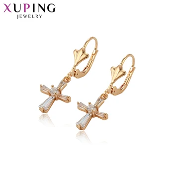 

Xuping Jewelry Popular Simplicity Cross Design Gold-color Plated Earrings for Women Thanksgiving Gifts S121.7-97289