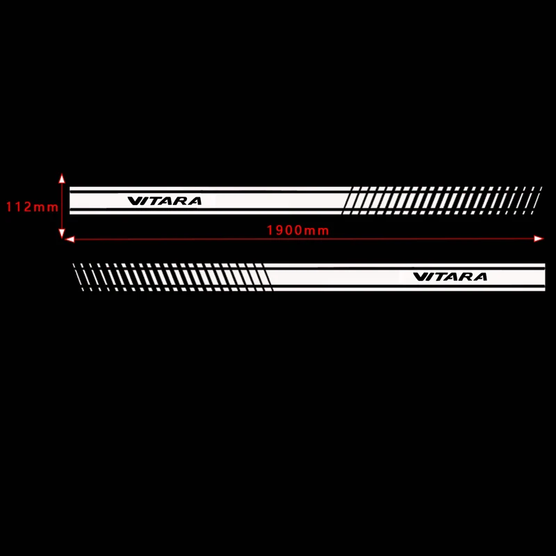 2Pcs Stylish car door side sticker vinyl car body decal racing stripe sticker for Suzuki Vitara Car accessories (6)