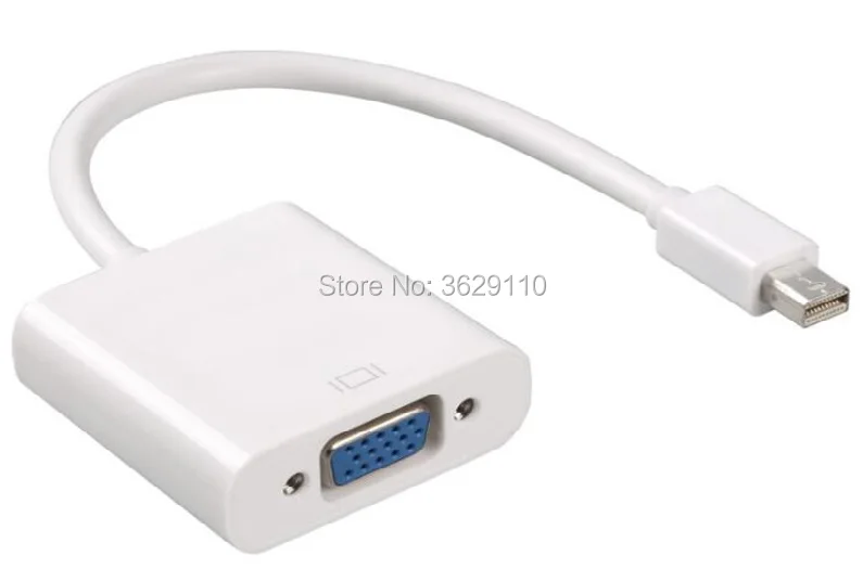 100pcs lot mini DP to VGA 17mm Thunderbolt Mini DisplayPort DP to VGA Converter Cable Adapter