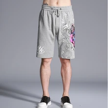 Летние европейские и американские модные мужские шорты для отдыха с принтом из хлопка