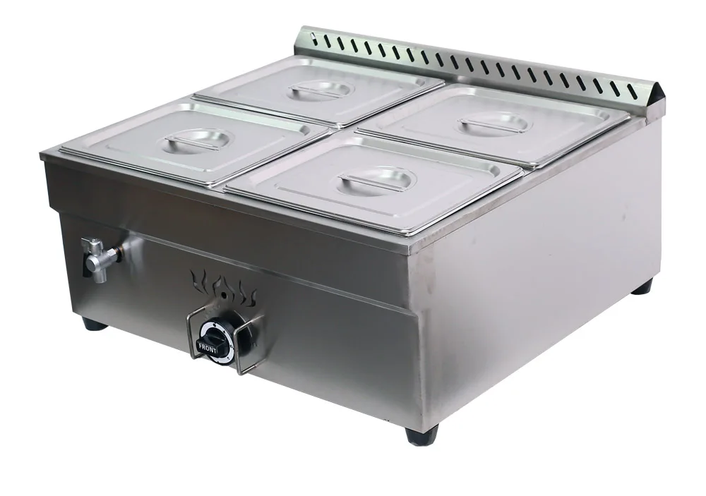 4 Pan Lpg Gas Buffet Food Warmer Steam Table Countertop 1 2pans