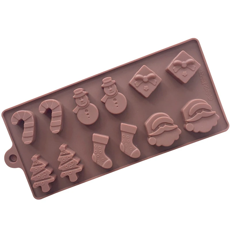 

Silicone cake molds, silicone molds snowman Christmas tree wand socks, chocolate molds, baking tools D577