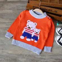 BibiCola/Детская Sweates для мальчиков и девочек хлопок O-воротник мультфильм Медведь свитера Детский свитер осень-зима Одежда для девочек