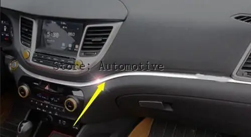 Для Hyundai Tucson 2016 2017 Отделка приборной панели из нержавеющей стали центральная