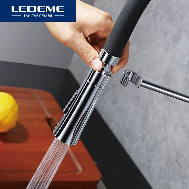 LEDEME Kitchen Faucet Water Taps Rubber Tube Mixer Torneira Kitchen Sink Faucet Mixer Crane Taps Br - 32853261813