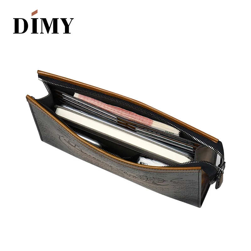 Вместительный итальянский клатч DIMY из телячьей кожи для мужчин бумажники