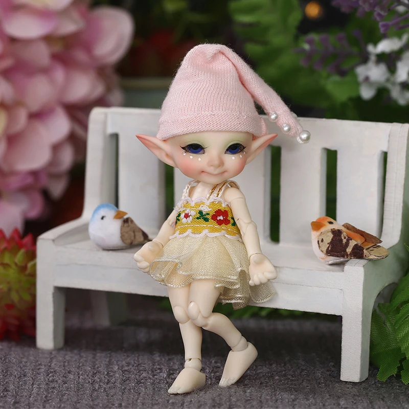 Realpuki Pupu Бесплатная доставка кукла фэйрленд ФЛ BJD 1/13 розовая улыбка эльфы игрушки