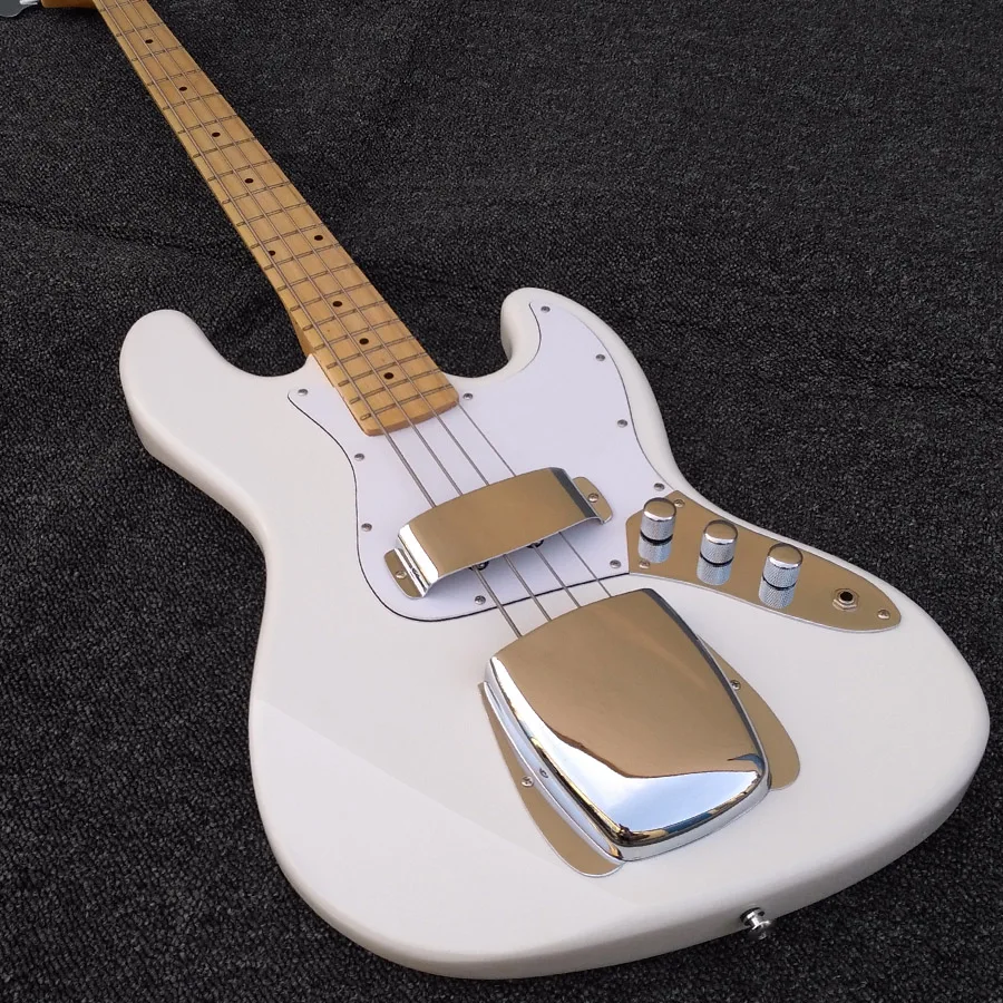 

Giggle 62 Tony Franklin White Precison Jazz 4 string metal cover China Electric Bass Guitarras Free Shipping Guitare