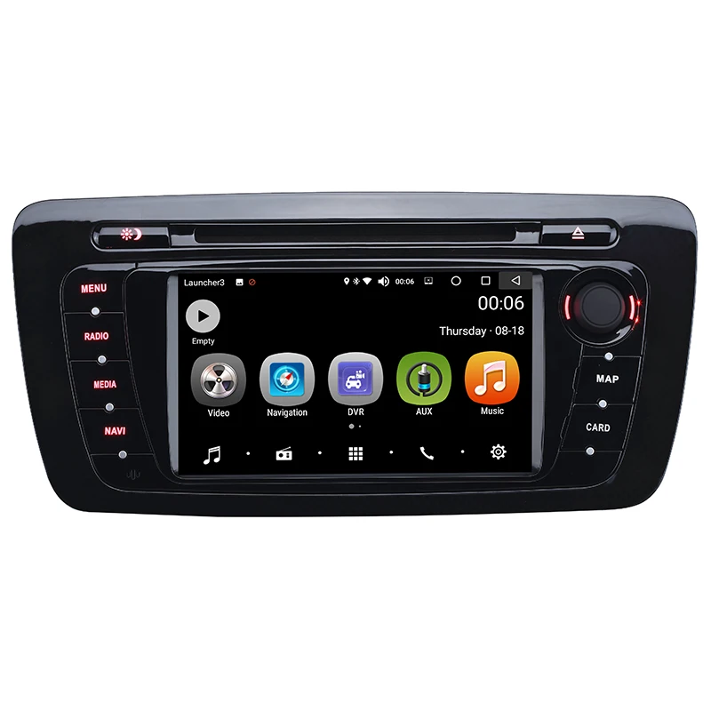 Top Double Din Android 8.0 Car DVD Player Stereo Radio WIFI Bluetooth 6.2"HD Touch Screen GPS Navigation Multimedia for Seat Ebilza 3