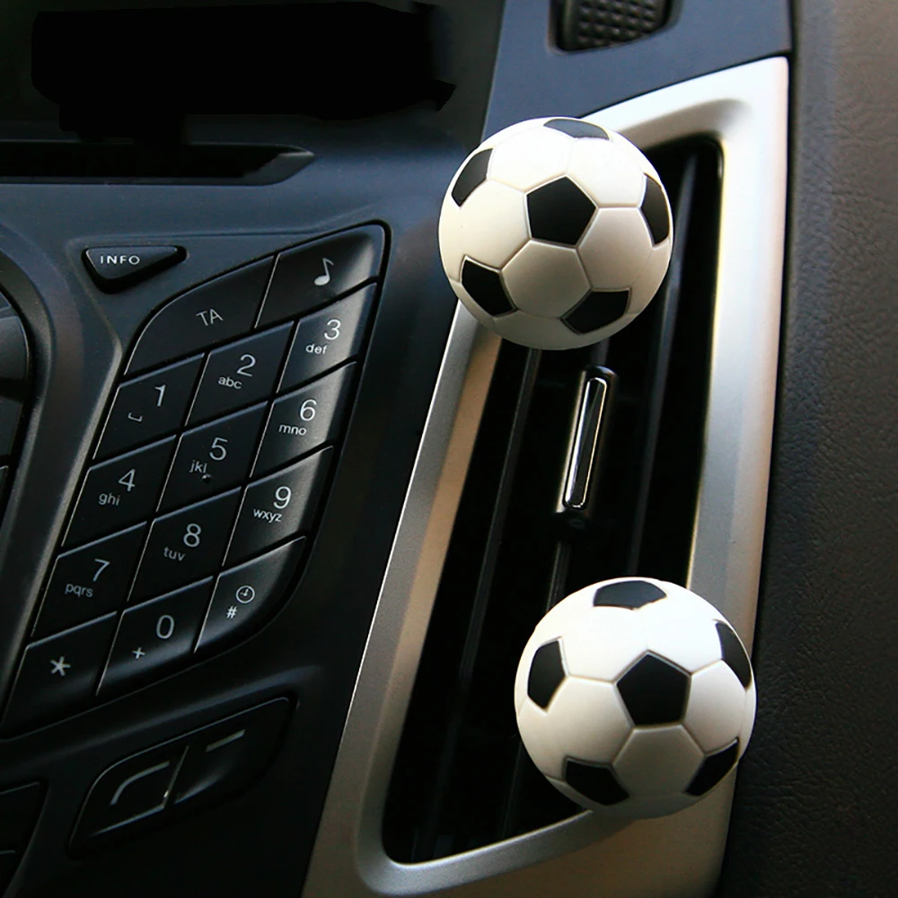 

2pcs/set Car Smell Soccer Perfume Air Freshener Automobiles Interior Football Decoration Fragrance Clip Essential Oil Diffuser