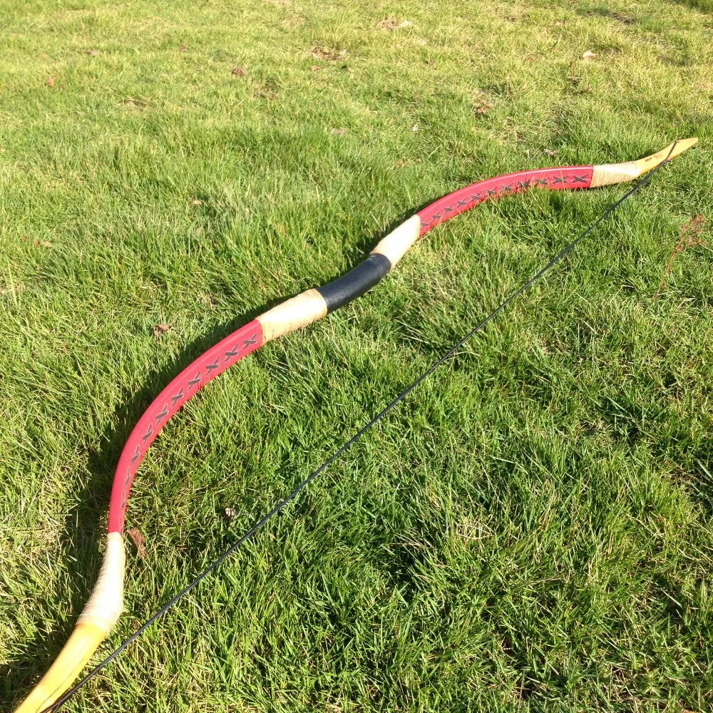 

High quality red leather bow recurve Longbow 20-65# outdoor archery hunting game