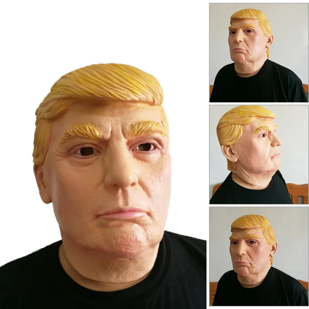 1 шт., маска Дональда Трампа, биллионера, Президентский костюм, латексная маска для косплея на Хэллоуин, вечерние украшения, орнамент