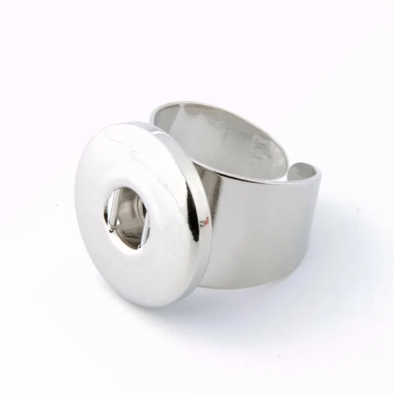 

2016 Snap Rings Jewelry Silver Ring Jewelry Stainless Steel 18mm Snap Button Ring For Men And Women