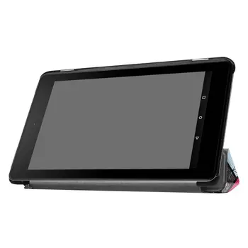 

VNSTRIP 3 Folding PU Colorful printing Standing Folio Case Kindle 6 inch E-book Cover Protective case