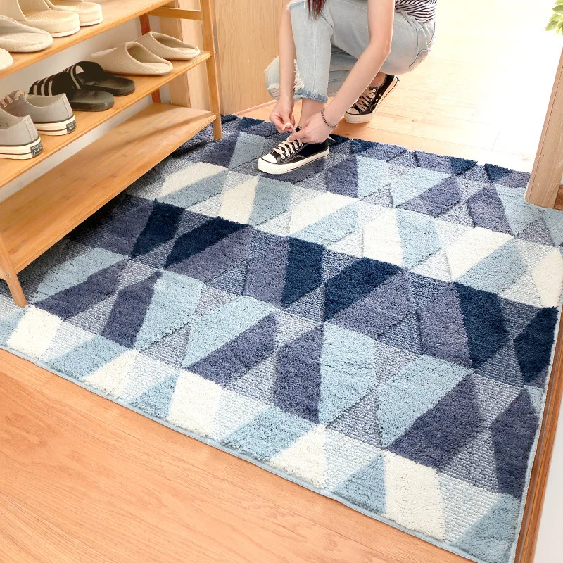 

Thicken Suede Plaid Mat Doormat Non-Slip Kitchen Carpet/Bath Mat Home Entrance Floor Mat Hallway Area Rugs Kitchen Non-Slip Mat