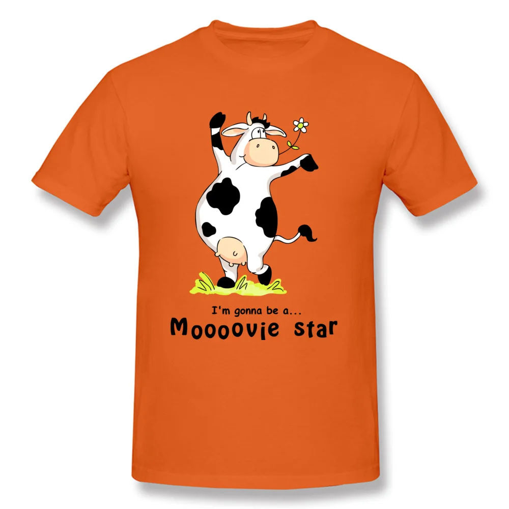 Moooovie star Simple Style NEW YEAR DAY 100% Cotton O Neck Men T Shirt Casual Tee-Shirts 2018 New Fashion Short Sleeve T Shirts Moooovie star orange