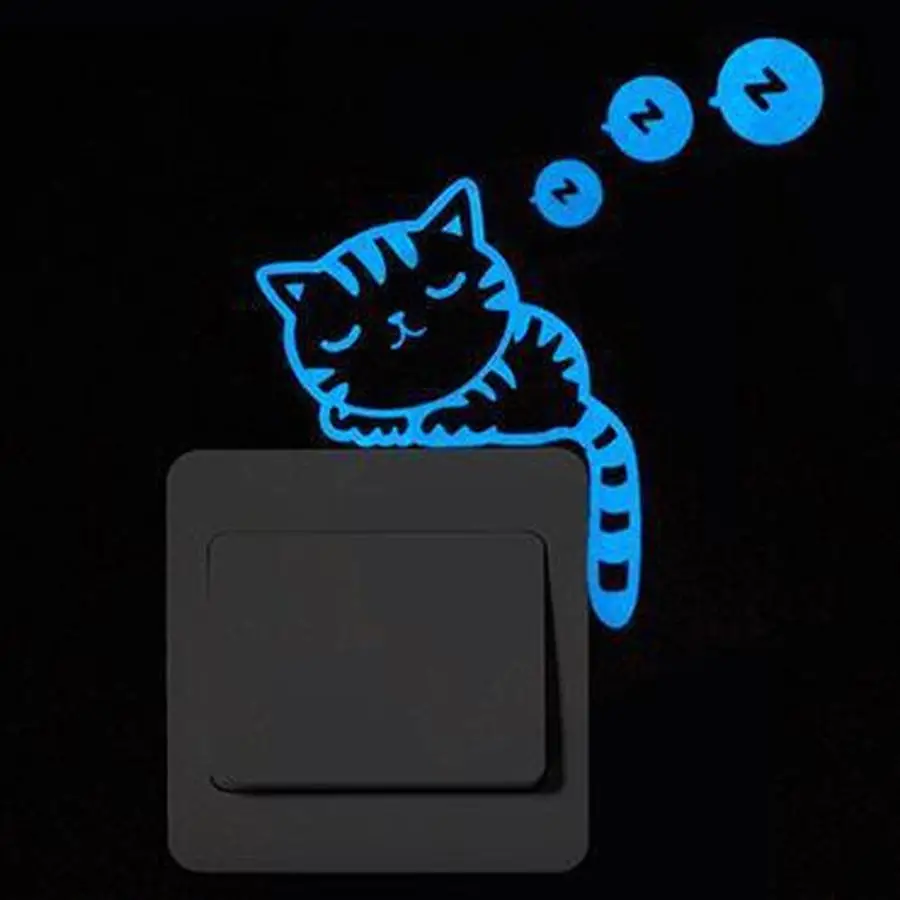 DIY Glow in the Dark Blue Luminous Paper Stickers Removable Cute Cartoon Wall Switch Sticker forChildren Home StylingAccessories DIY Glow in the Dark Blue Luminous Paper Stickers Removable Cute Cartoon Wall Switch Sticker forChildren Home StylingAccessories