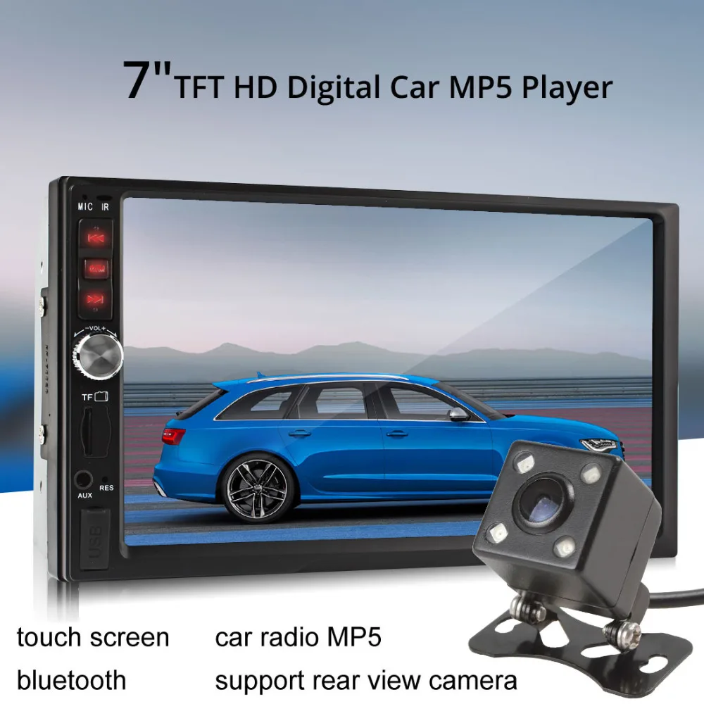 Автомагнитола 7012B стерео MP5 плеер с 7 дюймовым TFT экраном Bluetooth FM AUX USB SD MMC камерой