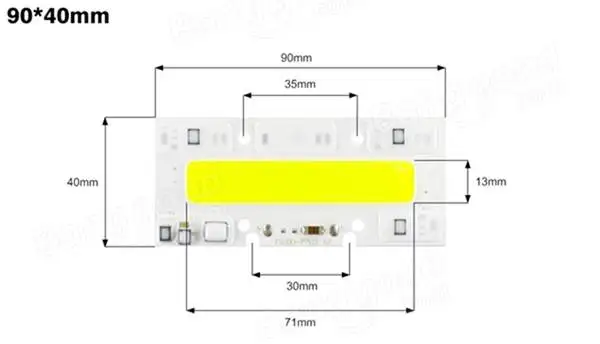 Jiguoor COB 220 В чипсы 30 Вт 50 Вт 70 Вт Светодиодные лампы свет Вход смарт-ic IP65 подходит для DIY светодиодный прожектор ac180-260v