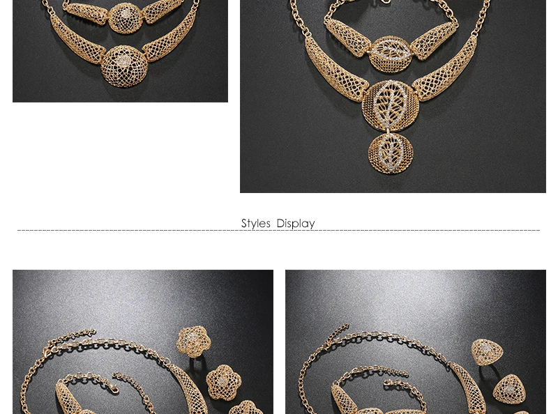 BTSETS Dubai Bridal Jewelry Sets For Ladies Luxury Flower African Beads Jewelry Set Party Gold Color Costume Women Jewelry Set  (4)