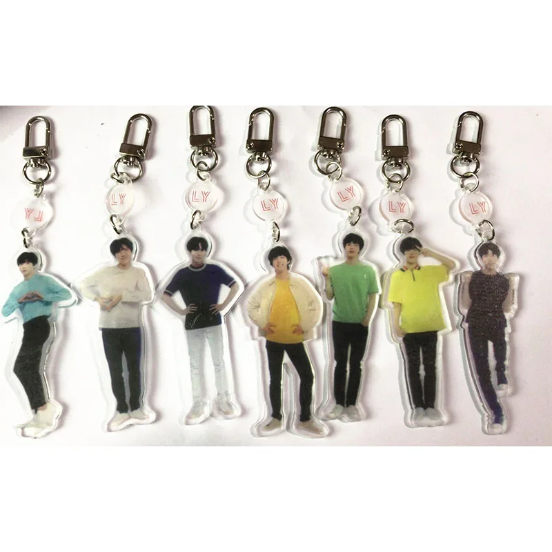 

Bangtan Boys Acrylic Love Yourself World Tour JUNGKOOK JIMIN JIN Stand Model Key Chain Key Ring Mobile Phone Accessories LX80