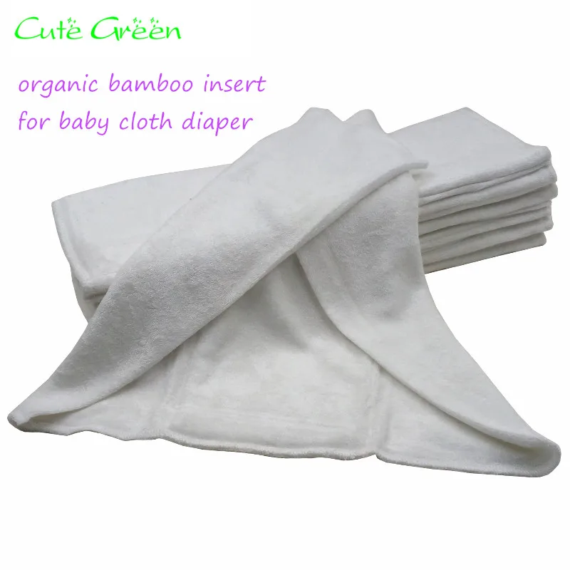 

36*36cm high absorbent reusable organic bamboo insert for baby diapers 2*4*2layer bamboo liner fitted prefold diaper cloth nappy