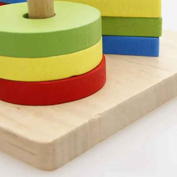 Chamsgend Best продавец многоцветный дерева раннего детства детские развивающие игрушки деревянные полюс геометрия формы intellige jul27 P30