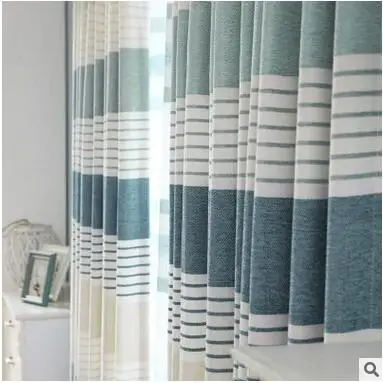 Новинка 2 цвета синие/розовые полосатые Современные/средиземноморские занавески