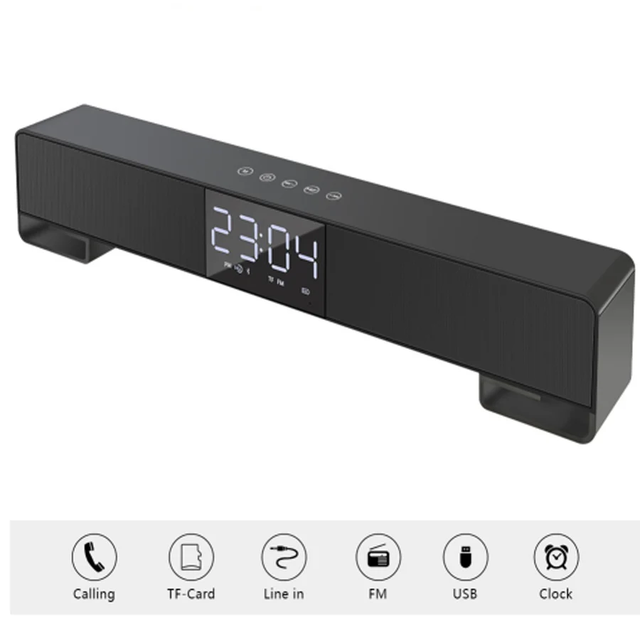 Smalody 8010, Bluetooth, динамик, звуковая панель, портативный динамик, мини-динамик, часы, звонок, музыка, динамик, домашний кинотеатр, усилитель