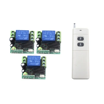 

Hot!! DC 12v 10A relay 1CH wireless RF Remote Control Switch 1 Transmitter+ 3 Receiver CASE FOR 12V CAR LED LIGHT lamp door 4219