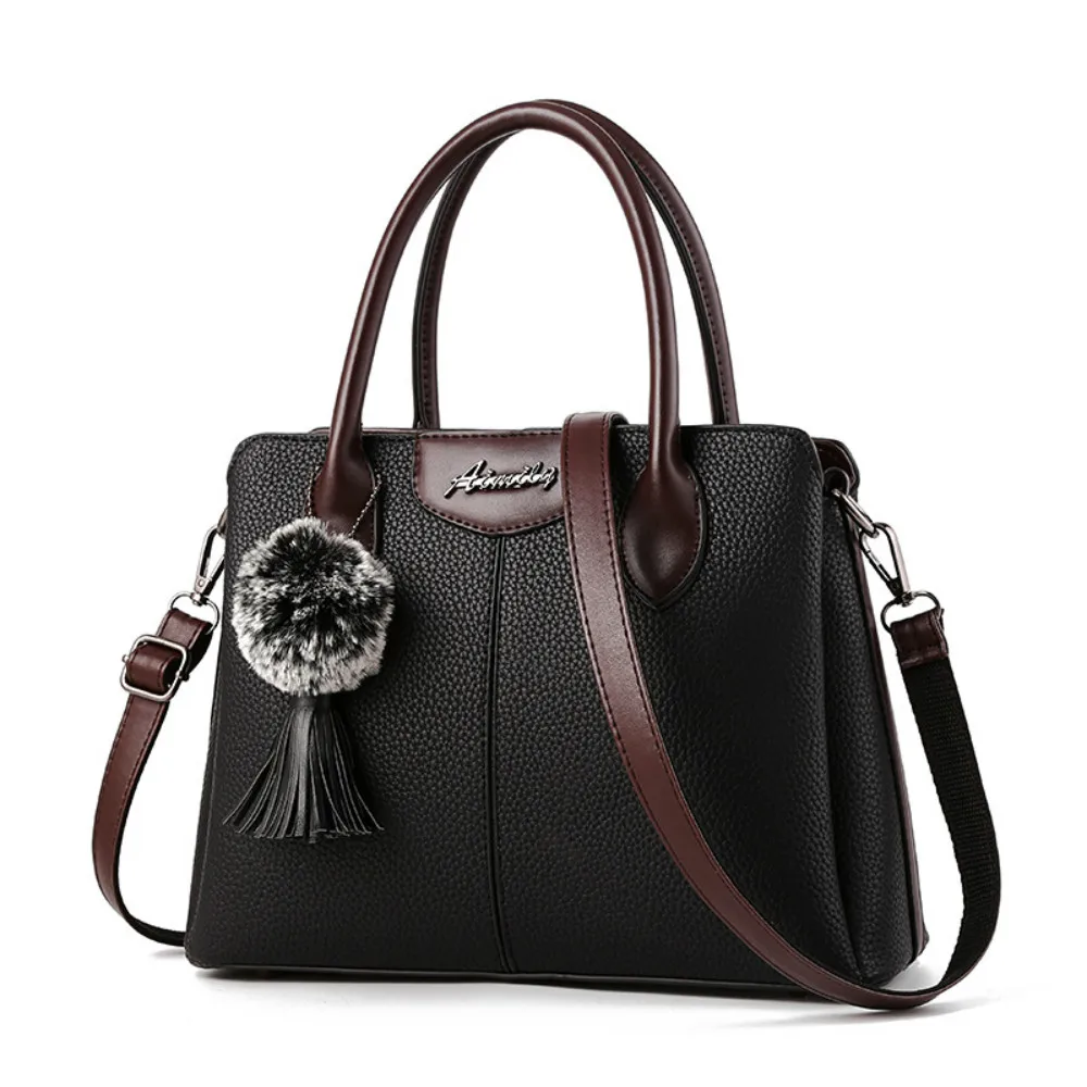 

Fashion Women Shoulder Bag High Quality PU Leather Handbag for Ladies Tassel Casua Tote Female Vintage Crossbody Top-handle Bags