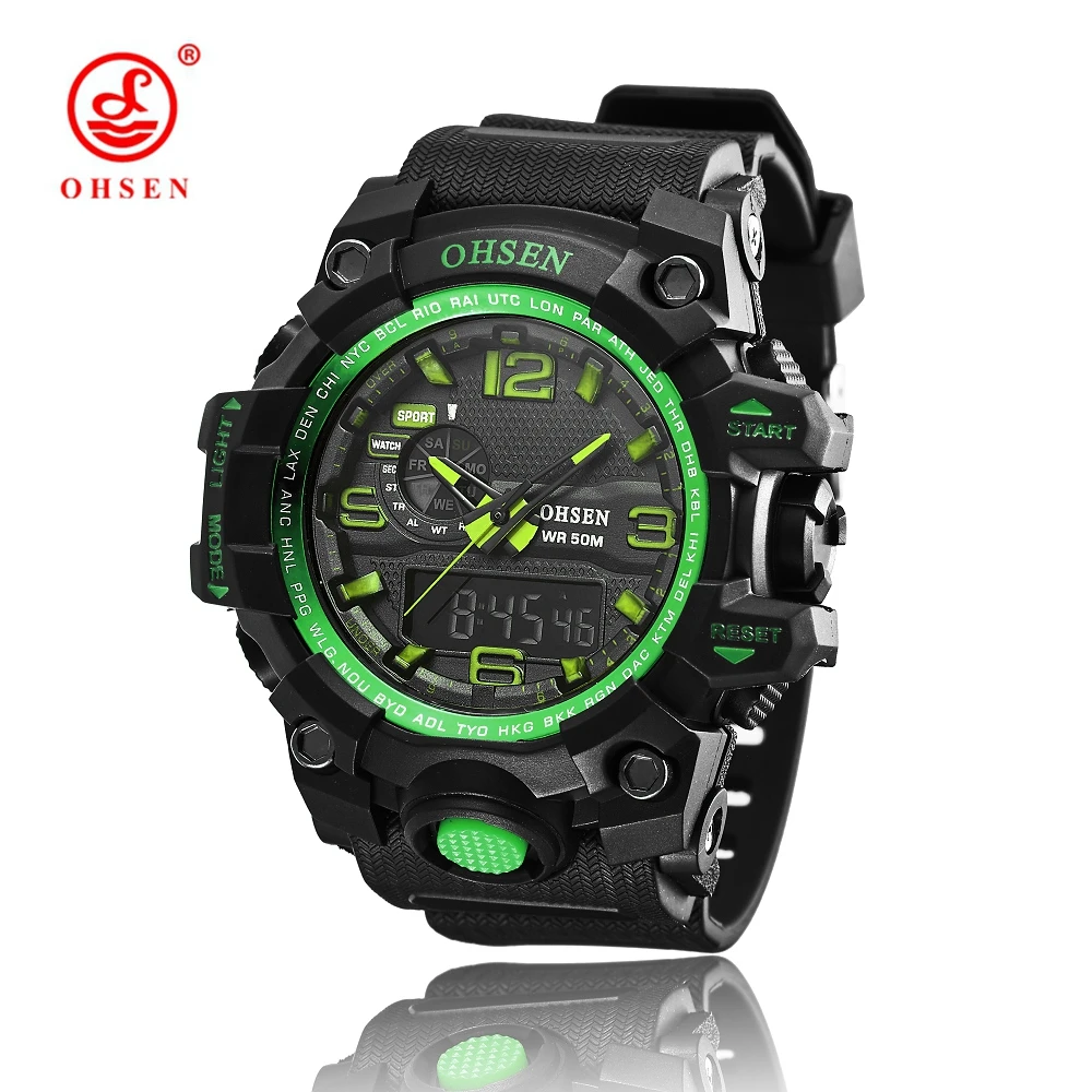 

Top Brand Luxury OHSEN Men Digital LED Military Watches Men's Analog Quartz Digital Watch Outdoor Sport Watch Relogio Masculino