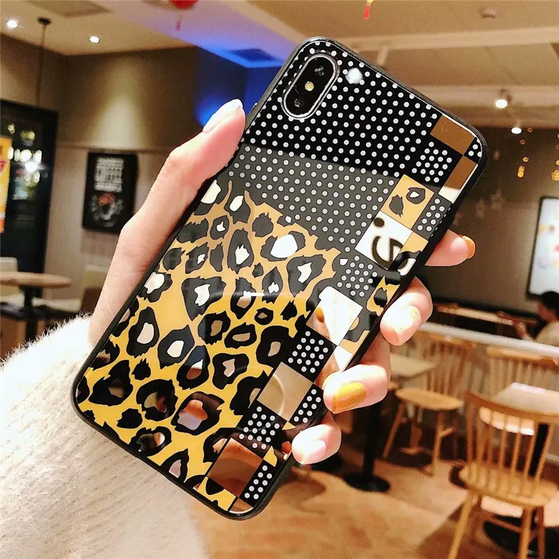 Plating Leopard Mirror Phone Case Cover For Iphone 7 XS Max XR X 8 6 6S Plus Luxury Hard Back Cases Colorful Fashion Capa Shell |