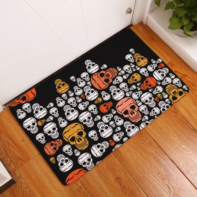 Nordic Flannel Kitchen Door Mat Halloween Skull Cartoon Carpet Bedroom Rug Pumpkin Decorative Stair Mats Home Decor Crafts Mat Nordic Flannel Kitchen Door Mat Halloween Skull Cartoon Carpet Bedroom Rug Pumpkin Decorative Stair Mats Home Decor Crafts Mat