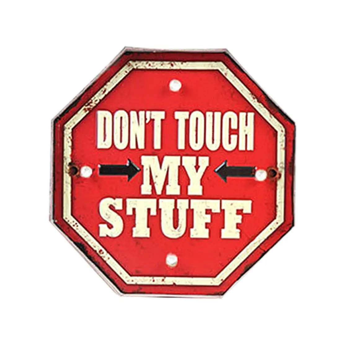 

Loft American retro iron wall decoration LED lights "DON'T TOUCH MY STUFF " motto wall decoration coffee shop bar home persona
