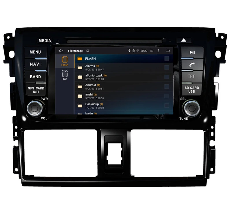 Top 7" Android Car DVD Player with GPS WIFI/BT,Audio Radio Stereo,Car multimedia for TOYOTA VIOS/YARIS Sedan 2013/Third generation 3