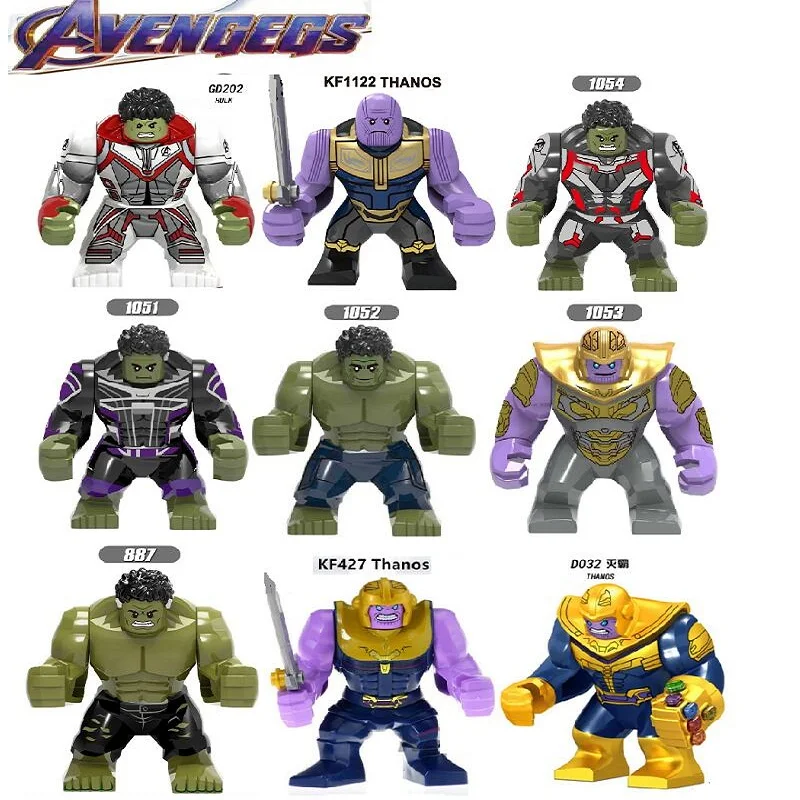 

Super Heroes Single Sale Avengers 4 Endgame Hulk Thanos Iron Man Action Building Blocks Model Collection For Children Gift Toys