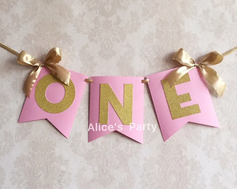 Pink Princess Crown Personalised Birthday Party Bunting Banner Garland