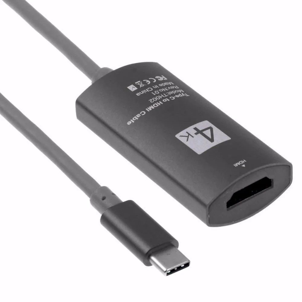 Usb type C к HDMI адаптер USB 3,1 к HDMI адаптер конвертер «Папа-мама» для MacBook2016/huawei Matebook/Smasung S8 - Цвет: Серый