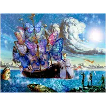 Алмазная вышивка 5d круглая дрель Алмазная роспись бабочки лодка вышивка крестиком картина ручной работы со стразами узор diy Искусство декоративная