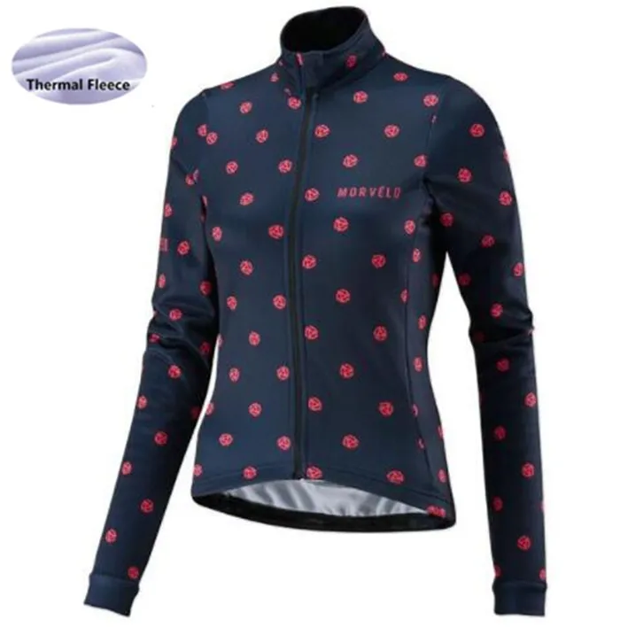 Morvelo women Winter Thermal Fleece long sleeve cycling jersey Windproof bike jersey bicycle waterproof coat ropa ciclismo - Цвет: as picture