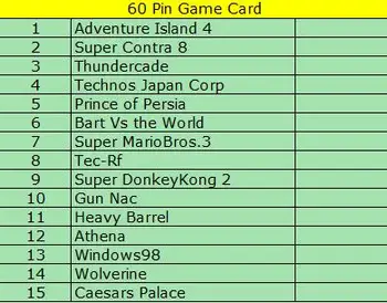 

Big Promotion 60 Pin Game Card For 8 Bit Subor Game Player 15 Game Cards To Choose!