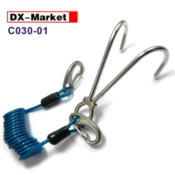 

316 Stainless Steel Diving Double Hook , Spring wire rope Reef hook ,C030-01