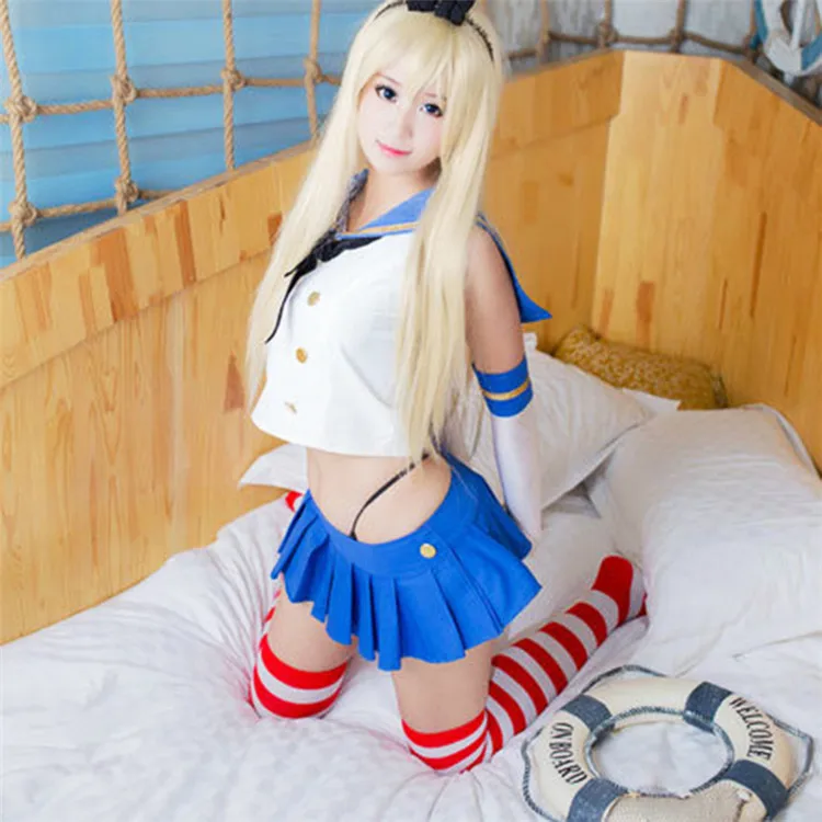 Shimakaze, косплей, парик, коллекция Kantai, костюм для игр, парики, костюмы на Хэллоуин, Женская коллекция, школьная форма, сексуальная юбка, костюм